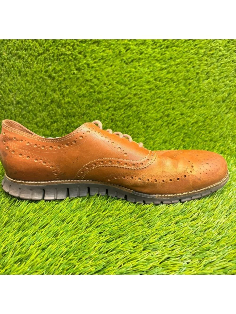 Cole Haan ZeroGrand Mens Size 12 Brown Classic Leather Wingtip Oxford Shoes